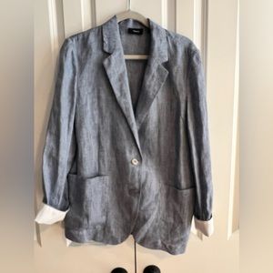 Theory Chambray Drape Hemp Blazer